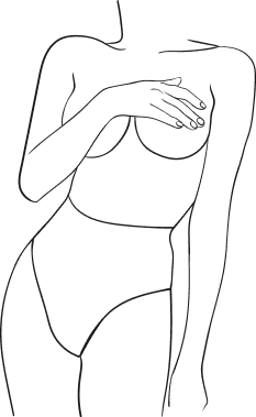 Illustrated breast surgery procedure graphic